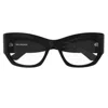 Balenciaga Cat-eye Frame Glasses In 001 Black Black Transpare