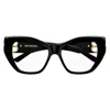 Balenciaga Cat-eye Frame Glasses In 001 Black Black Transpare