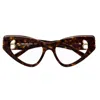 Balenciaga Cat-eye Frame Glasses In 002 Havana Havana Transpa