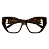 Balenciaga Cat-eye Frame Glasses In 002 Havana Havana Transpa
