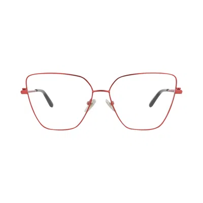 Pre-owned Balenciaga Cat Eye-frame Metal Optical Frames 'red Transparent' | Multi-color | Women's Size Onesize