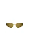 Balenciaga Gold Mercury Rectangular Metal Sunglasses In Green