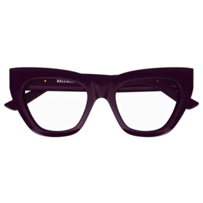 Balenciaga Cat-eye Glasses In 006 Violet Violet Transpa
