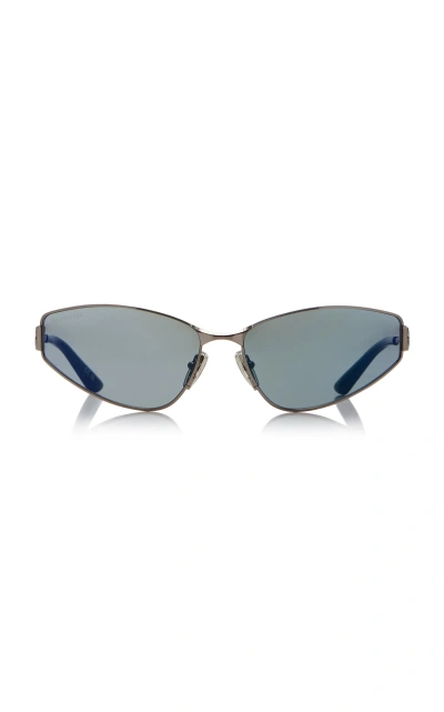 Balenciaga Cat-eye Metal Sunglasses In Gray