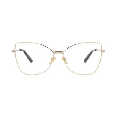 Pre-owned Balenciaga Cat Eye-frame Metal Optical Frames 'gold/transparent' | Women's Size Onesize