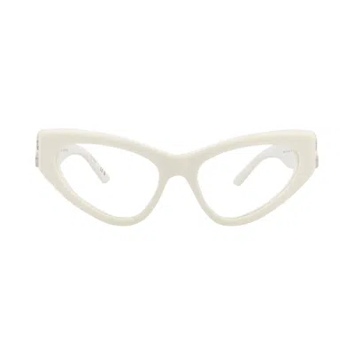 Pre-owned Balenciaga Cat Eye-frame Recycled Acetate Optical Frames 'white/transparent' | Women's Size Onesize