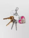 Balenciaga Cat Heart Keychain Rhinestone Embellishments