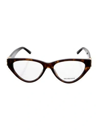 Pre-owned Balenciaga Cat-eye Eyeglasses In Brown