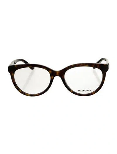 Pre-owned Balenciaga Cat-eye Eyeglasses In Brown
