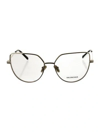 Pre-owned Balenciaga Cat-eye Eyeglasses In Gold