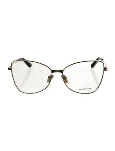 Pre-owned Balenciaga Cat-eye Eyeglasses In Gold