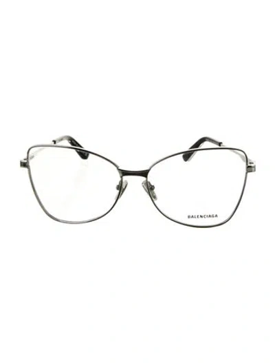 Pre-owned Balenciaga Cat-eye Eyeglasses In Silver