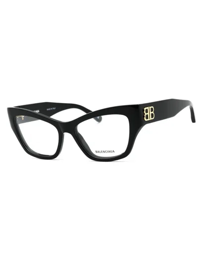 Balenciaga Cat-eye Eyeglasses With Premium Acetate Design In Black