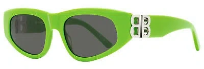 Pre-owned Balenciaga Cateye Sunglasses Bb0095s 009 Green 53mm In Gray/silver Flash