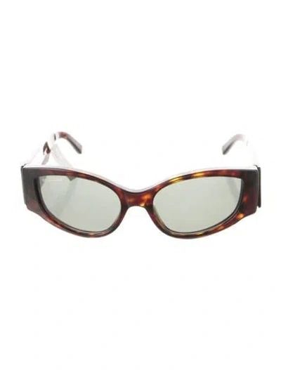 Pre-owned Balenciaga Cat-eye Tinted Sunglasses In Brown