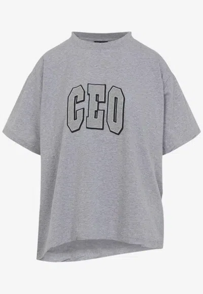 BALENCIAGA CEO ASYMMETRICAL CREWNECK T-SHIRT