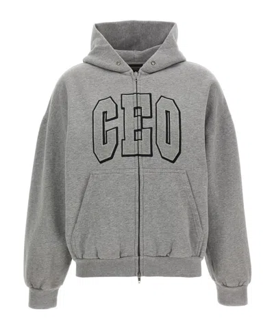 BALENCIAGA BALENCIAGA CEO EMBROIDERED ZIPPED HOODIE