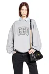 Balenciaga Ceo Team Logo Shirt Collar Sweatshirt In Gray