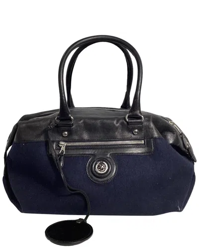 Balenciaga Cha Vre Duffel Bag In Navy Blue Wool