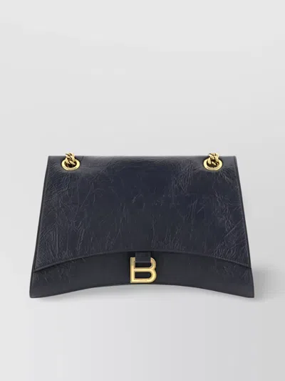 Balenciaga Women Black Leather Crush M Shoulder Bag