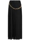 Balenciaga Black Long Pleaded Skirt With Belt In Tech Fabric Woman In Schwarz