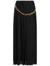 Balenciaga Black Long Pleaded Skirt With Belt In Tech Fabric Woman