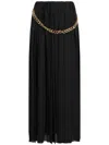 Balenciaga Black Long Pleaded Skirt With Belt In Tech Fabric Woman