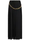 Balenciaga Women Black Long Pleaded Skirt With Belt In Tech Fabric Woman In Black
