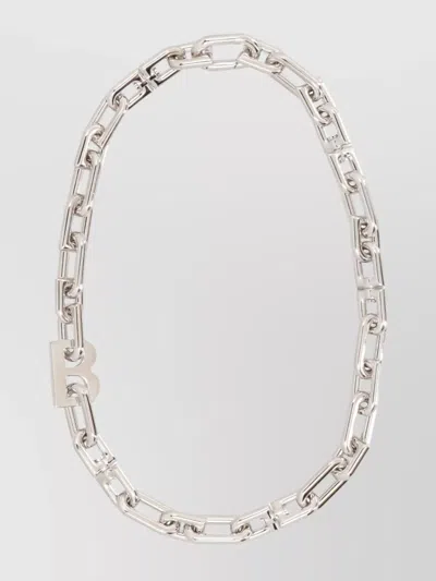Balenciaga Chain Link Necklace With 48 Cm Length In Silver