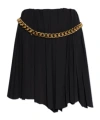 Balenciaga Women Black Long Pleaded Skirt With Belt In Tech Fabric Woman In Black