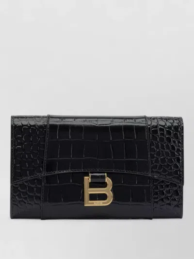 Balenciaga Chain Strap Clutch Bag Crocodile Texture