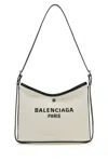 Balenciaga Chalk Canvas Biarri Crossbody Bag