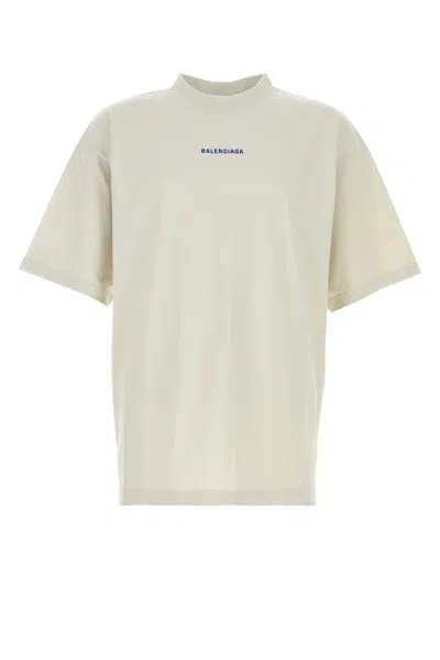 Balenciaga Chalk Cotton Oversize T-shirt In Multi