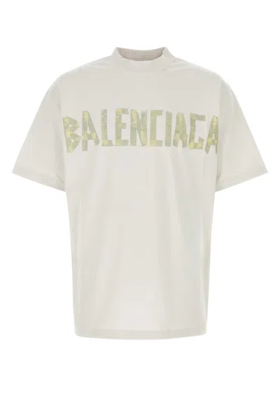 Balenciaga Chalk Cotton Oversize T-shirt In Cream