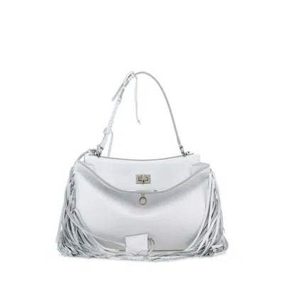 Balenciaga Chalk Leather Small Rodeo Handbag White T Domesticated Calf Le Borse A Mano In Silver