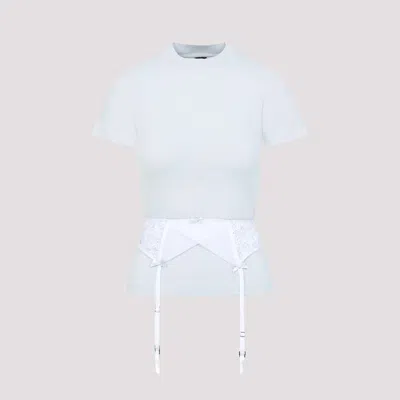 BALENCIAGA CHALK STRETCH COTTON T-SHIRT