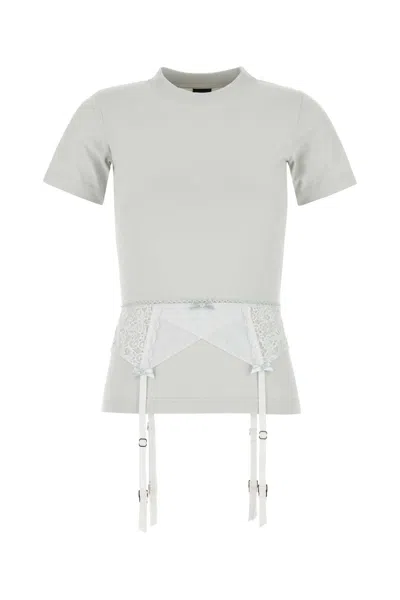 Balenciaga Chalk Stretch Cotton T-shirt For Women In White