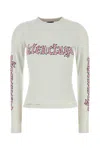 Balenciaga Crew Neck Graphic Print Long Sleeves Top In White