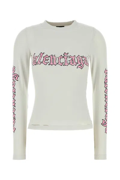 BALENCIAGA CHALK STRETCH STRETCH T-SHIRT