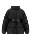 Balenciaga Women Hourglass Belted Short Down Jacket In Black