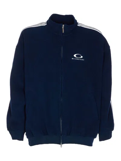 Balenciaga Loop Sports Icon Zip Jacket In Blue