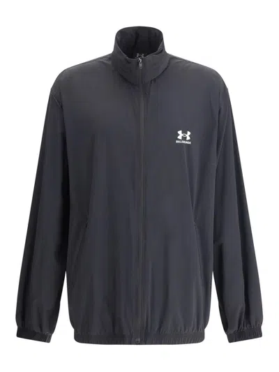 Balenciaga X Under Armour Printed Windbreaker In Black