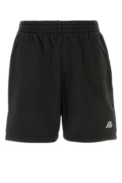 BALENCIAGA CHARCOAL COTTON BERMUDA SHORTS