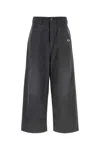 Balenciaga Trompe Loeil Denim Trousers In Black