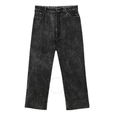 Balenciaga Charcoal Trompe L Oeil Baggy Pocket Jeans In Black