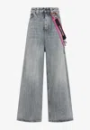 Balenciaga Wide-leg High Waist Jeans With Unique Accessory Chain