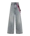 Balenciaga Wide-leg High Waist Jeans With Unique Accessory Chain