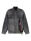 Balenciaga Oversized Denim Jacket Vintage Charms In Gray