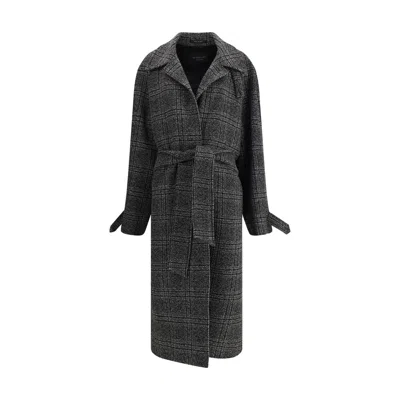 BALENCIAGA CHECK LONG COAT