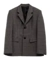 Balenciaga Check-pattern Blazer In Black